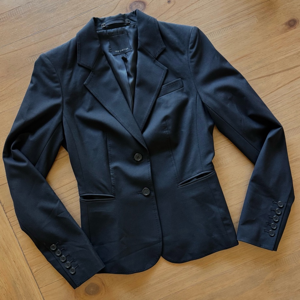 The Limited Black Blazer Vintage Suit Jacket Size 0